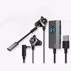 Edifier GX04 wired in-ear professional gaming headset/headphones 3.5MM / 3.5mm + USB sound card - 3.5mm+usb sound card, BLACK
