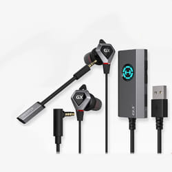 Edifier GX04 wired in-ear professional gaming headset/headphones 3.5MM / 3.5mm + USB sound card - 3.5mm+usb sound card, BLACK
