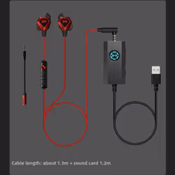 Edifier GX04 wired in-ear professional gaming headset/headphones 3.5MM / 3.5mm + USB sound card - 3.5mm+usb sound card, RED