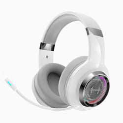 Edifier G6 PRO Gaming wireless Headset with cat ears for PC, PS4, Gaming Headphones with 7.1 Surround Sound, Noise Canceling Microphone and RG - White