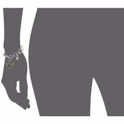 GUESS Toggle Chain Bracelet with Logo Heart Link Charm Bracelet