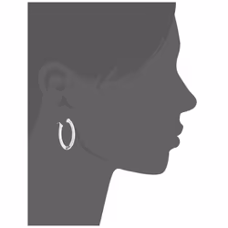 GUESS """"Basic"""" Silver Logo Small Hoop Earrings