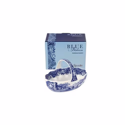 Spode Blue Italian Handled Basket | Fruit Bowl | Centerpiece for Potpourri | Home D?cor | Made of Porcelain | Measures 6-Inches | Dishwasher Safe (Blu