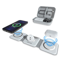 E3000 Magnetic Wireless Charger, Foldable Travel 3 in 1 Fast Charging for iPhone 15,14,13,12,11,Pro, Pro Max Apple Watch Ultra, 8,7,6,5,4,3,2,SE