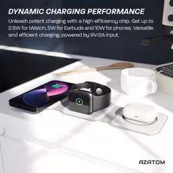 E3000 Magnetic Wireless Charger, Foldable Travel 3 in 1 Fast Charging for iPhone 15,14,13,12,11,Pro, Pro Max Apple Watch Ultra, 8,7,6,5,4,3,2,SE