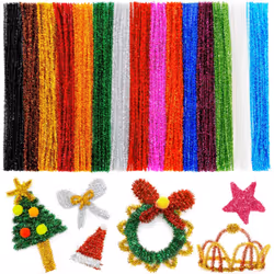 200pcs in 15 Glitter Colors  Pipe Cleaners Glitter Pipe Cleaners  Chenille Stems  Pipe Cleaners for Crafts  Pipe Cleaner Craf ...
