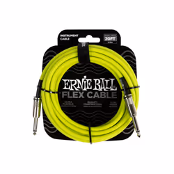 Ernie Ball Flex Instrument Cable Straight/Straight 20ft - Green, 6.35mm, Male, 6.35mm, Male, 6.1 m, Green