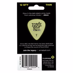 Ernie Ball P09224 guitar pick 12 pc(s) Celluloid Green