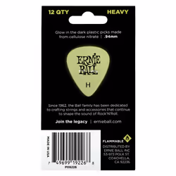 Ernie Ball P09226 guitar pick 12 pc(s) Cellulose Yellow