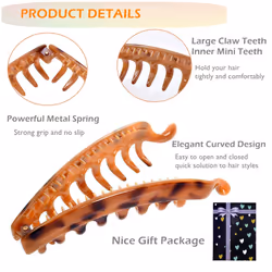 6 Pieces Banana Hair Clips 5 Inch Large Banana Clip for Thin Fine Thick hair Non Slip Banana Claw Clips for Women