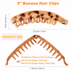 6 Pieces Banana Hair Clips 5 Inch Large Banana Clip for Thin Fine Thick hair Non Slip Banana Claw Clips for Women