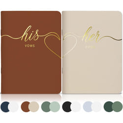 LSSH GmbH Wedding Vow Books,Original Vow Books His and Hers,Perfect Wedding Essentials for Your Wedding Day,28 Pages, 5.5" X 4" (Terracotta & beige)