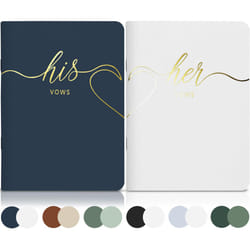 LSSH GmbH Wedding Vow Books Original Vow Books His and Hers Perfect Wedding Essentials for Your Wedding Day 28 Pages  5.5"" X 4"" (Navy & Wh