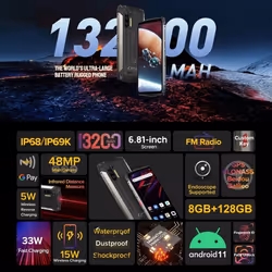 NEW Ulefone Power Armor 13 8+256GB 4G Rugged Phone Unlocked Android Dual SIM NFC