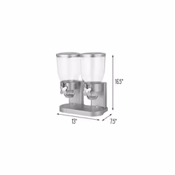 Zevro /GAT202 Indispensable Dry Food Dispenser, Dual Control, Silver