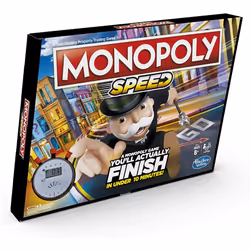 Monopoly Speed Board Game, Play Monopoly in Under 10 Minutes, Fast-Playing Monopoly Board Game for Ages 8 and up, Game for 2-4 Players