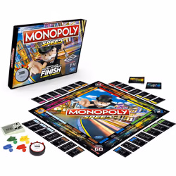 Monopoly Speed Board Game, Play Monopoly in Under 10 Minutes, Fast-Playing Monopoly Board Game for Ages 8 and up, Game for 2-4 Players