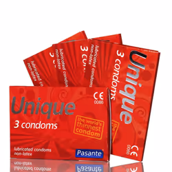 6 x Pasante Unique Non latex Condoms ( 2 x Pack of 3 )