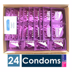 24 x Adore Extra Sure Condoms | Smooth Lubricated Latex Condoms