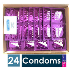 24 x Adore Extra Sure Condoms | Smooth Lubricated Latex Condoms