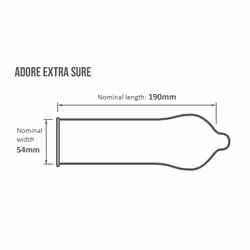 24 x Adore Extra Sure Condoms | Smooth Lubricated Latex Condoms