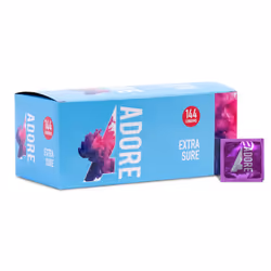 24 x Adore Extra Sure Condoms | Smooth Lubricated Latex Condoms