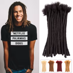 Teresa Medium 0.8cm and Small 0.4cm Width 12 Inch 20 Strands 100% Human Hair Dreadlock Extensions for Men/Women/Kids Full Han ...