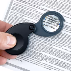 Carson TriView 5x/10x/15x Folding Loupe Magnifier with Built-in Case (