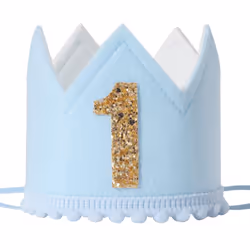 SYESQL Half Birthday/1st Birthday Felt Crown for Boys Cake Smash Photo Prop Kids' Birthday Hat