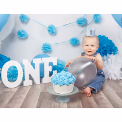 SYESQL Half Birthday/1st Birthday Felt Crown for Boys  Cake Smash Photo Prop  Kids' Birthday Hat