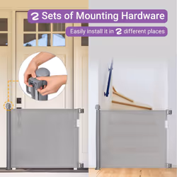 Retractable Stair Gate for Baby and Pets, 0 to 140 cm Narrow to Extra Wide Baby Safety Gate