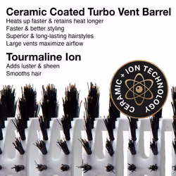Olivia Garden Ceramic + Ion Turbo Vent Boar Round Hair Brush, 4 1/2"