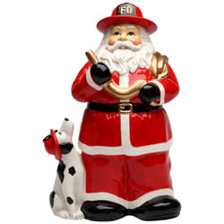 Cosmos Gifts Santa Fireman Ceramic Cookie Jar  11-5/8-Inch