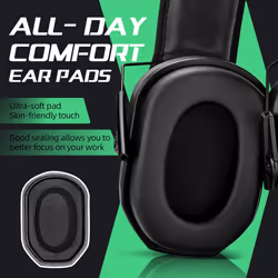 KAYNN 018 Shooting Ear Protection NRR 27dB Adjustable NoiseReducing Hearing Protection Slim Earmuffs for Shooting1PackBlack