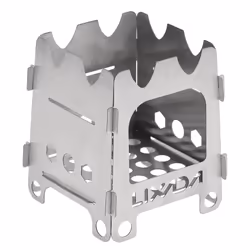 Lixada Titanium Outdoor Camping Stove Portable Ultralight Folding Wood Stove Pocket Stove Camping - Titanium S
