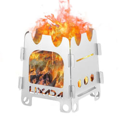 Lixada Titanium Outdoor Camping Stove Portable Ultralight Folding Wood Stove Pocket Stove Camping - M