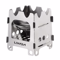 Lixada Titanium Outdoor Camping Stove Portable Ultralight Folding Wood Stove Pocket Stove Camping - L