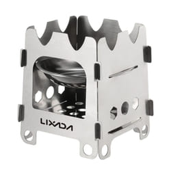 Lixada Titanium Outdoor Camping Stove Portable Ultralight Folding Wood Stove Pocket Stove Camping - L