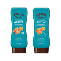 Hawaiian Tropic Everyday Active Sunscreen Lotion SPF 50  Water-Resistant  Broad Spectrum UVA/UVB Protection  8 fl oz (Pack of 2)