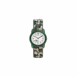 Timex Kids Children's Watch with White Dial Display and Green Textile Strap (T78141)