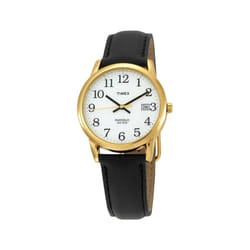 Timex Mens Reader Date Leather Strap Watch - Black/Gold (Model No. T2H291)