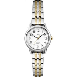 Timex Women's Easy Reader 25mm Watch - Silver-Tone Case White Dial with Two-Tone Expansion Band