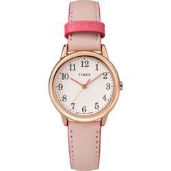 Timex Women's TW2R62800 Easy Reader 30mm Pink/Rose Gold-Tone Leather S