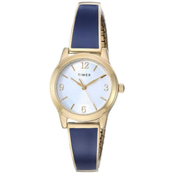 Timex Women's TW2R985009J Stretch Bangle 25mm Analog Display Analog Quartz Blue Watch