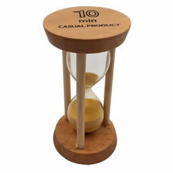 10 Minutes Wooden Frame Sand Timer with Yellow Hourglass Home Decor