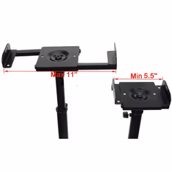 Videosecu One Pair of Side Clamping and Height Adjustment Universal Floor Stands Speaker Mounting Bracket for Surround Sound Speakers  with Level Adju