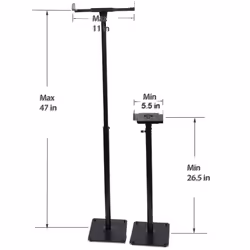 Videosecu One Pair of Side Clamping and Height Adjustment Universal Floor Stands Speaker Mounting Bracket for Surround Sound Speakers  with Level Adju