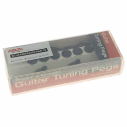 Wilkinson 6 Inline Black E-Z-LOK Post Guitar Tuners E-Z Post Guitar Tuning Keys Machine Heads with Mini Oval Button
