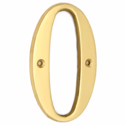 ZW Hardware A100 4 Inch Bright Brass House Number 0