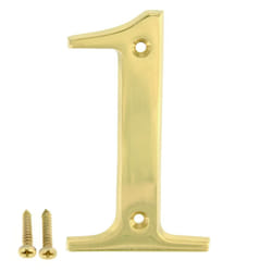 ZhongWang Hardware ZW-A100 4 Inch Bright Brass House Number 1/ZhongWang Hardware ZW-A100 Casa de lat?n Brillante de 4 pulgadas N?mero 1